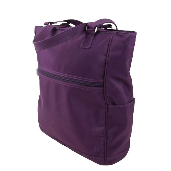 LARGE ELLINGTON PURPLE NYLON DOUBLE HANDLES SHOULDER BAG HANDBAG TOTE HOBO PURSE - Picture 2 of 16